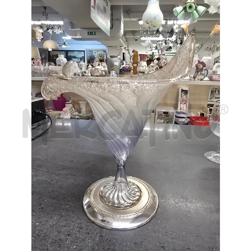 VASO VETRO BLU BASE SILVER | Mercatino dell'Usato Acerra 1