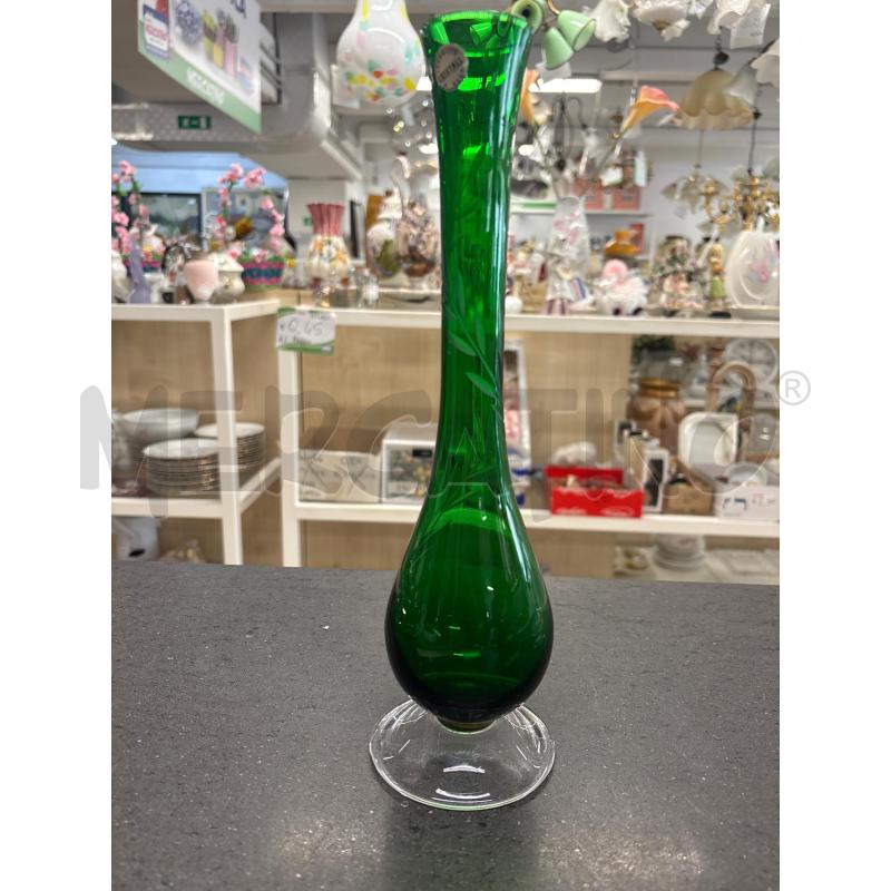 VASO VETRO VERDE ALTO | Mercatino dell'Usato Acerra 2