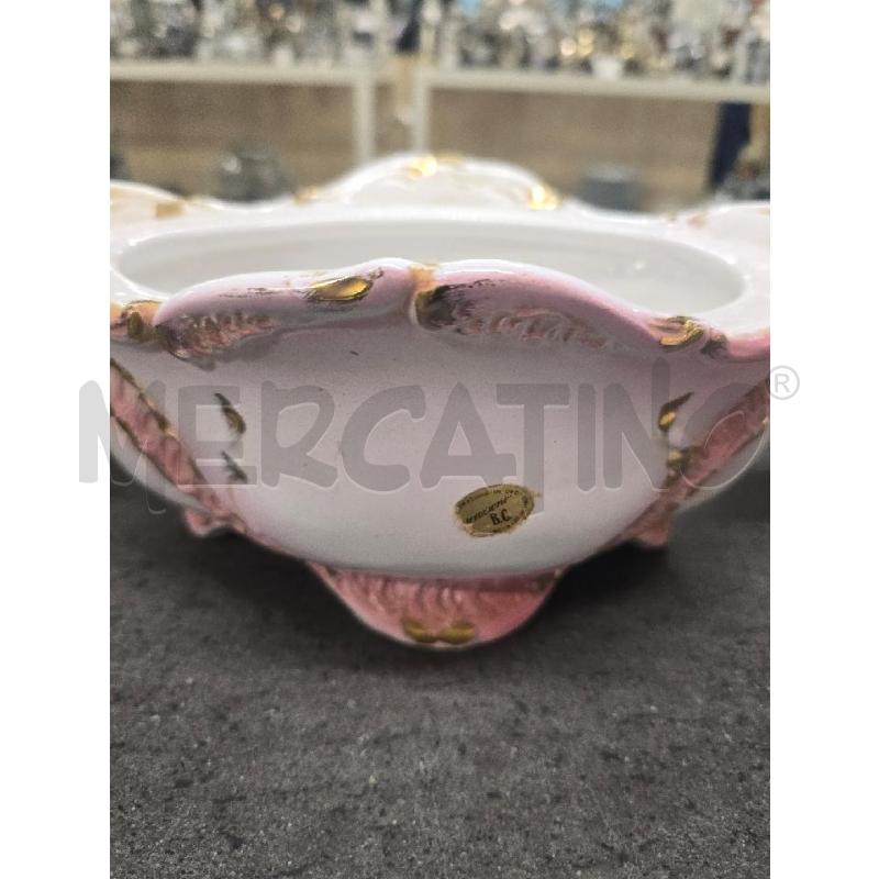 VASSOIO BASSO BIANCO ROSA 2 MANICI | Mercatino dell'Usato Acerra 2