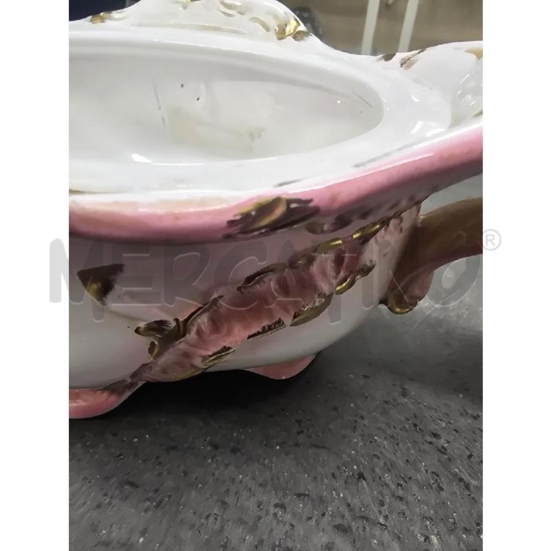 VASSOIO BASSO BIANCO ROSA 2 MANICI | Mercatino dell'Usato Acerra 3