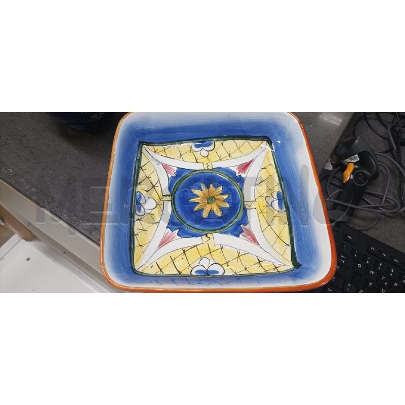 VASSOIO STRISCE BLU FIORE GIALLO  | Mercatino dell'Usato Acerra 1