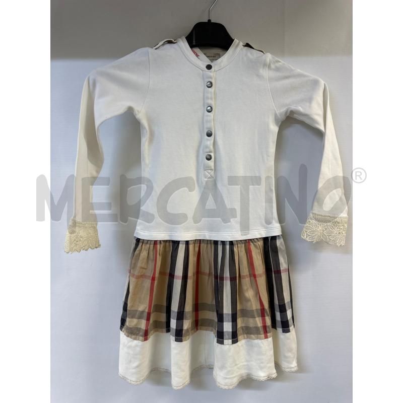 VESTITO BAMBINA BURBERRY BIANCO BEIGE | Mercatino dell'Usato Acerra 1