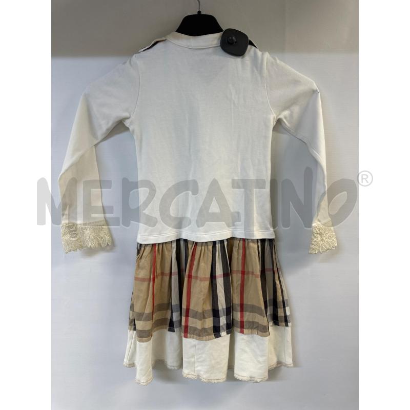 VESTITO BAMBINA BURBERRY BIANCO BEIGE | Mercatino dell'Usato Acerra 2