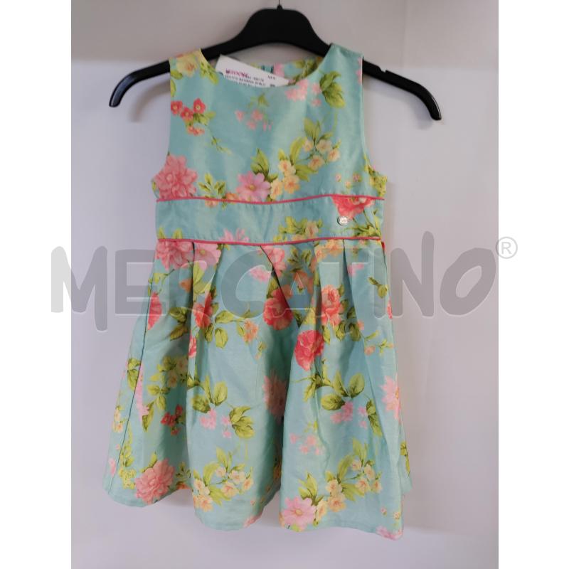 VESTITO BAMBINA BYBLOS VERDE FIORI ROSA ARANCINE | Mercatino dell'Usato Acerra 1