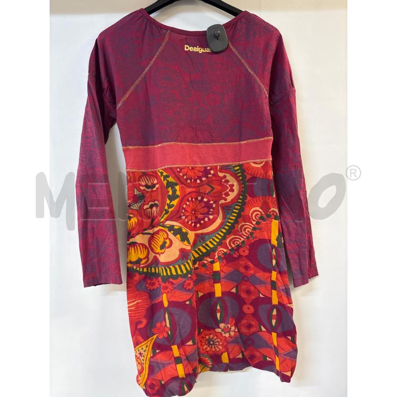 VESTITO BAMBINA DESIGUAL ROSSO VIOLA FIORI | Mercatino dell'Usato Acerra 2
