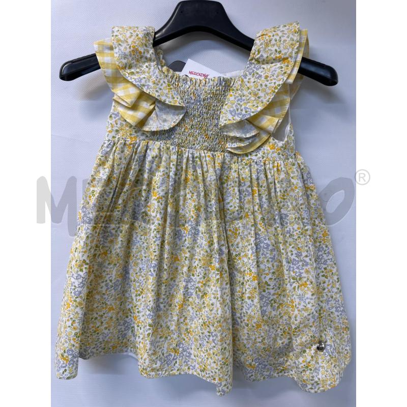 VESTITO BAMBINA GIALLO CELESTE FIORI | Mercatino dell'Usato Acerra 1