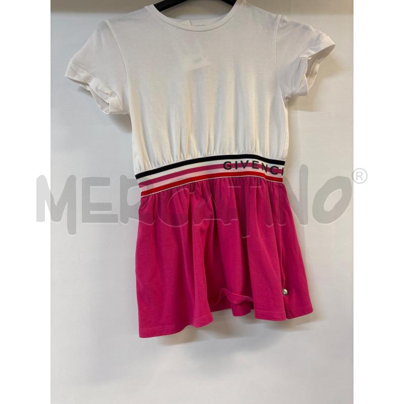 VESTITO BAMBINA GIVENCHY BIANCO FUXIA | Mercatino dell'Usato Acerra 1