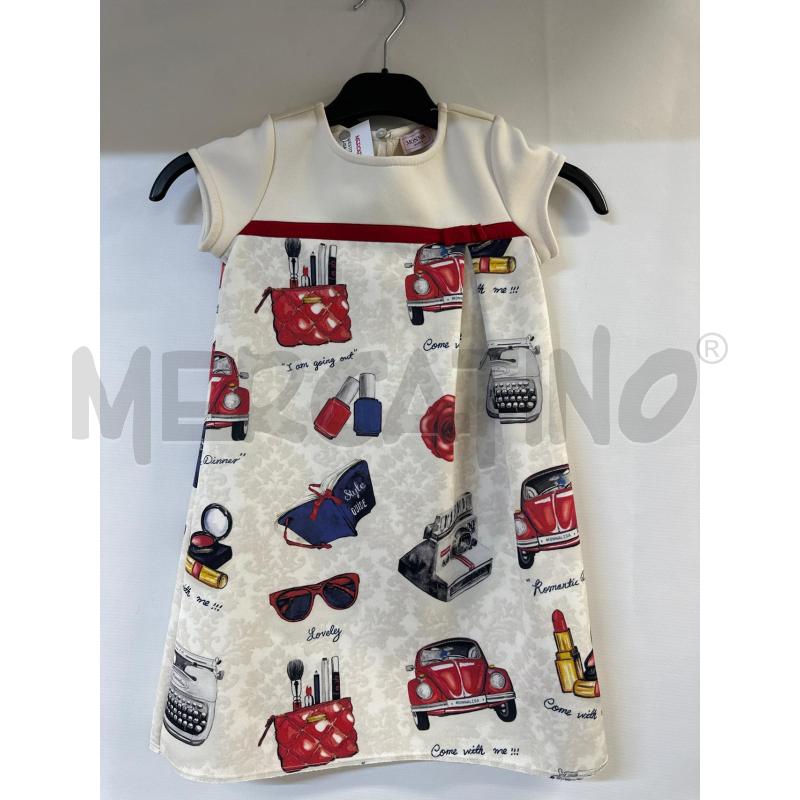VESTITO BAMBINA MONNALISA BIANCO ROSSO | Mercatino dell'Usato Acerra 1