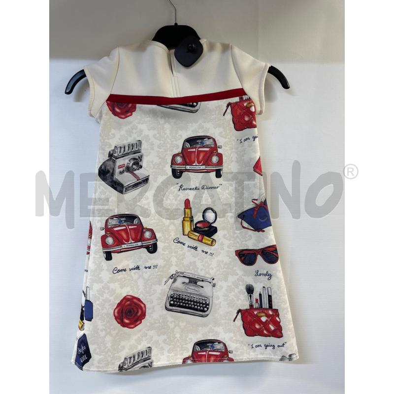 VESTITO BAMBINA MONNALISA BIANCO ROSSO | Mercatino dell'Usato Acerra 2