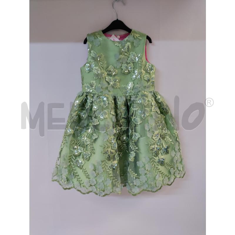 VESTITO BAMBINA VERDE STRASS PETIT | Mercatino dell'Usato Acerra 1