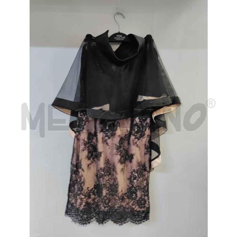 VESTITO+COPRISPALLE DONNA ROMEO GIGLI NERO ROSA MERLETTO  | Mercatino dell'Usato Acerra 1