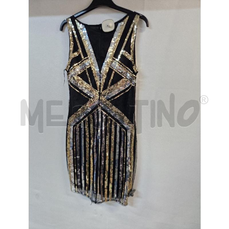 VESTITO DONNA ANDREW J NERO PAIETTE DORATO GRIGIO | Mercatino dell'Usato Acerra 2