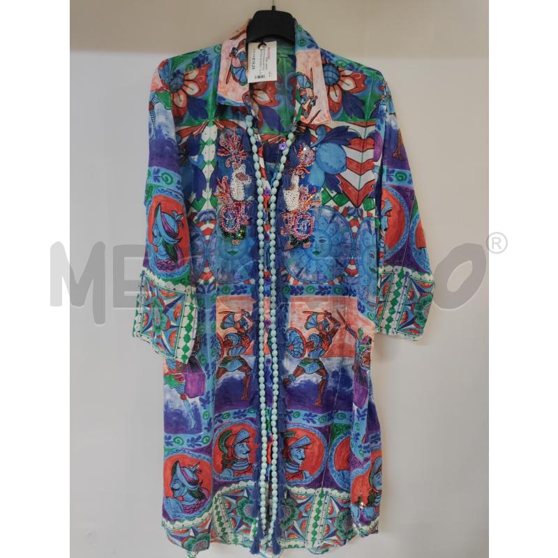 VESTITO DONNA ANTICA SARTORIA AZZURRO ROSSO | Mercatino dell'Usato Acerra 1