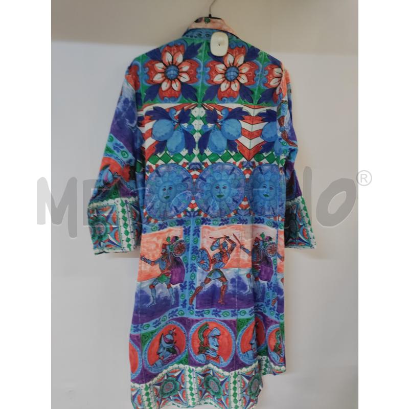 VESTITO DONNA ANTICA SARTORIA AZZURRO ROSSO | Mercatino dell'Usato Acerra 2