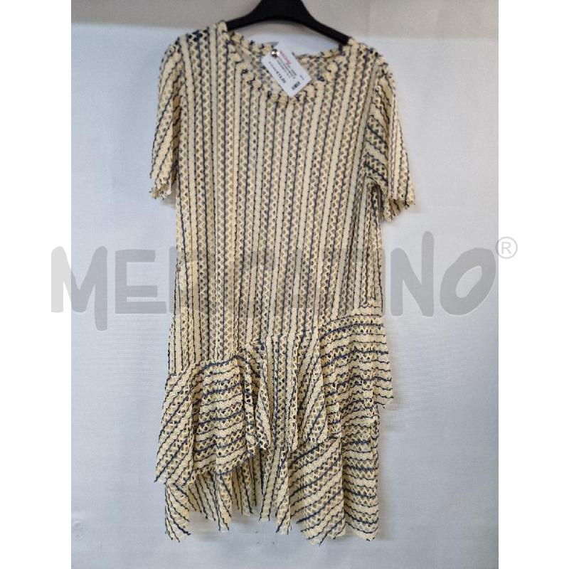VESTITO DONNA BEIGE BLU TRAFORATO | Mercatino dell'Usato Acerra 1