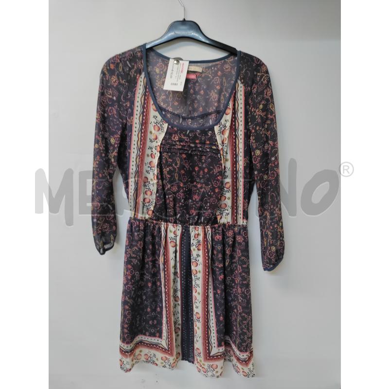 VESTITO DONNA BERSHKA BLU FIORI ROSA | Mercatino dell'Usato Acerra 1