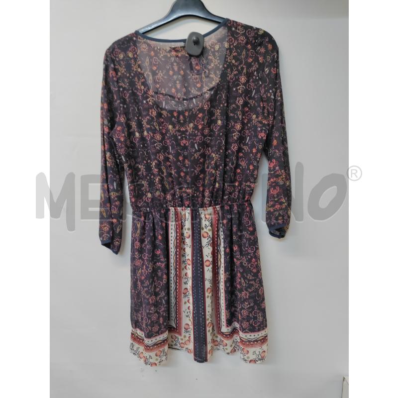 VESTITO DONNA BERSHKA BLU FIORI ROSA | Mercatino dell'Usato Acerra 2