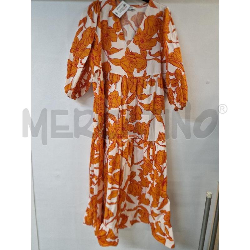 VESTITO DONNA BIANCO ARANCIO FIORI RESERVED | Mercatino dell'Usato Acerra 1