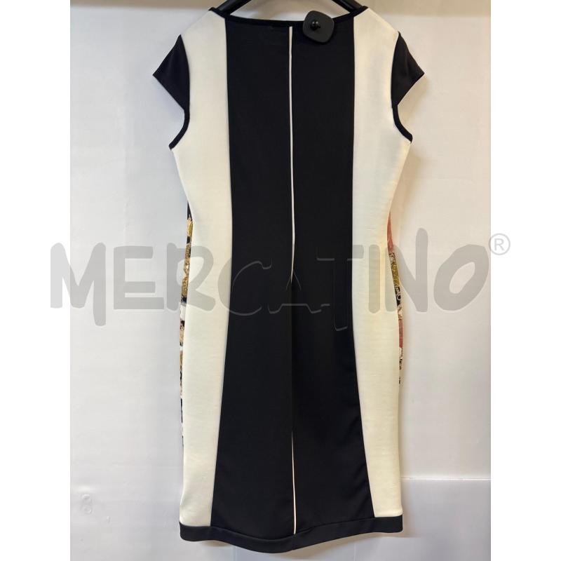 VESTITO DONNA CRISTYN&CO BIANCO NERO FIORI ROSA | Mercatino dell'Usato Acerra 2