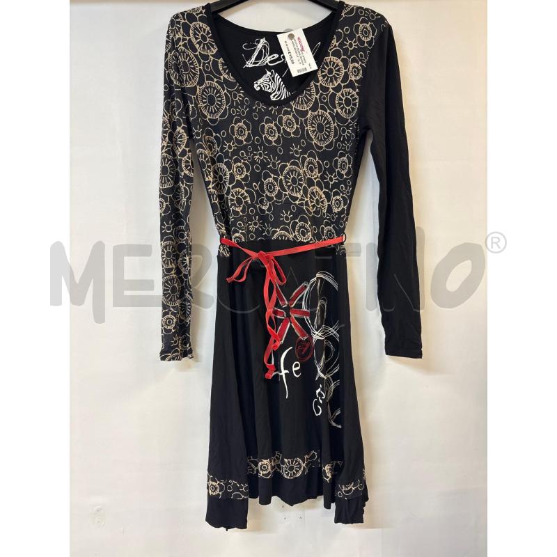 VESTITO DONNA DESIGUAL NERO BEIGE LIFE ROSSO  | Mercatino dell'Usato Acerra 1