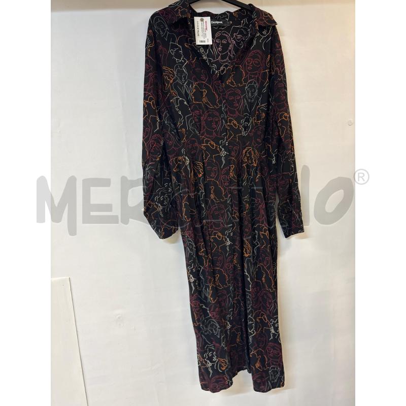 VESTITO DONNA DESIGUAL NERO DISEGNI ROSSO GIALLO GRIGIO | Mercatino dell'Usato Acerra 1