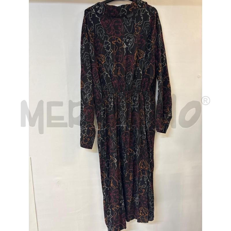 VESTITO DONNA DESIGUAL NERO DISEGNI ROSSO GIALLO GRIGIO | Mercatino dell'Usato Acerra 2