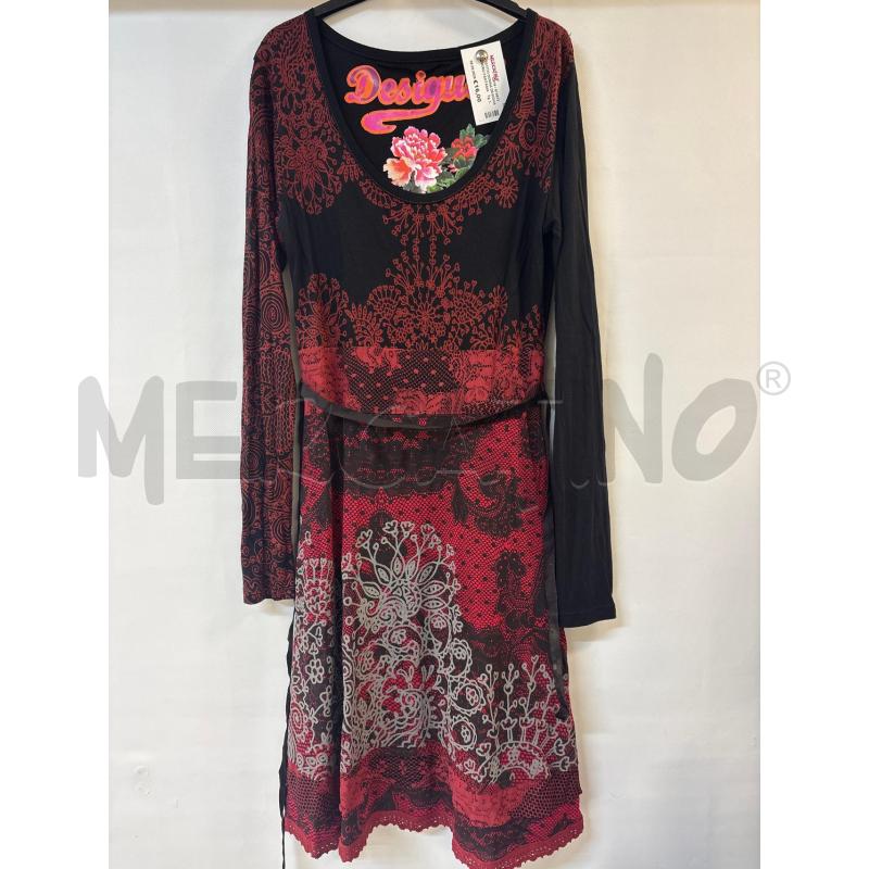 VESTITO DONNA DESIGUAL NERO FANTASIA ROSSO GRIGIO | Mercatino dell'Usato Acerra 1