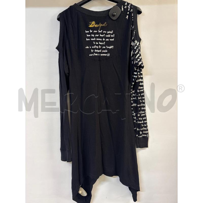 VESTITO DONNA DESIGUAL NERO FIORI | Mercatino dell'Usato Acerra 2