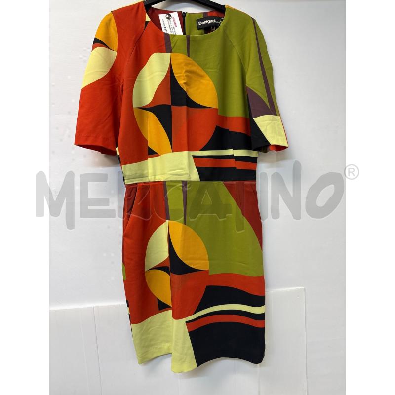 VESTITO DONNA DESIGUAL VERDE ARANCIONE GIALLO | Mercatino dell'Usato Acerra 1
