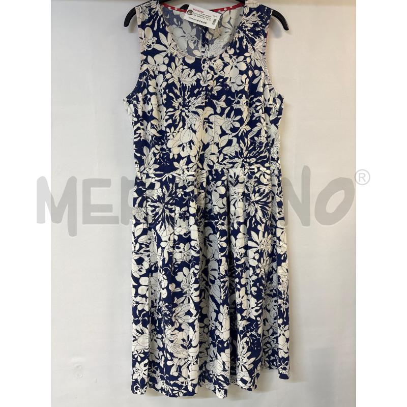 VESTITO DONNA DIANA GALLESI BIANCO BLU FIORI | Mercatino dell'Usato Acerra 1
