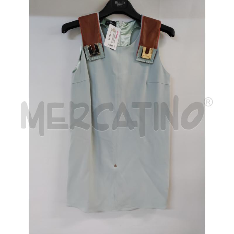 VESTITO DONNA ELISABETTA FRANCHI CELESTE MARRONE | Mercatino dell'Usato Acerra 1
