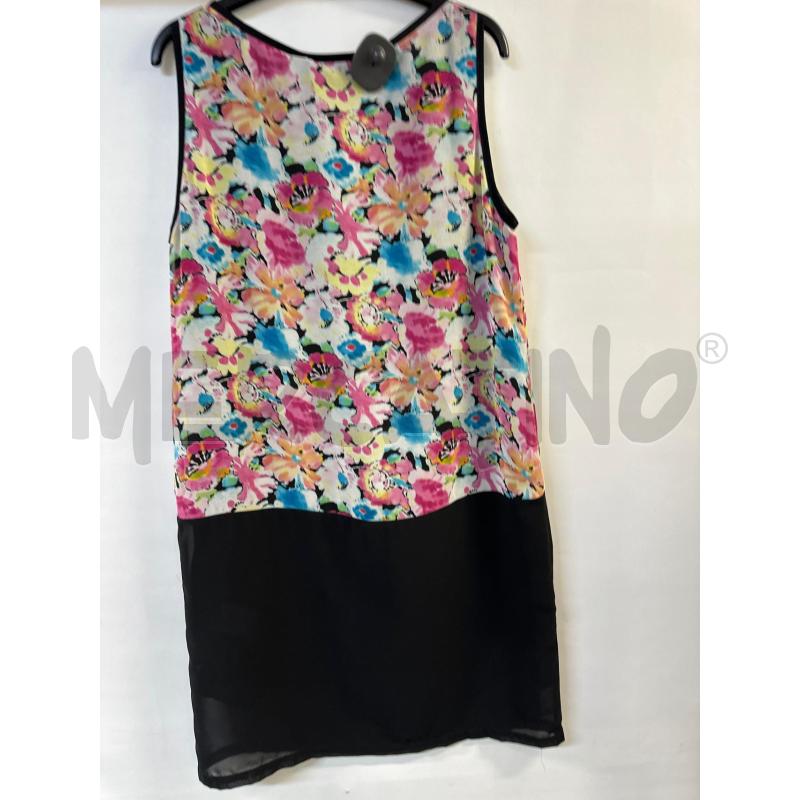 VESTITO DONNA GAUDI' JEANS NERO FIORI ROSA CELESTE | Mercatino dell'Usato Acerra 2