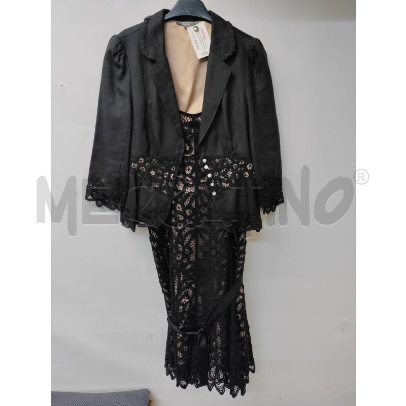 VESTITO DONNA+GIACCA CAMOMILLA NERO ROSA RICAMATO | Mercatino dell'Usato Acerra 1