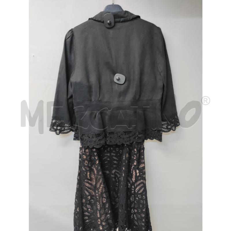 VESTITO DONNA+GIACCA CAMOMILLA NERO ROSA RICAMATO | Mercatino dell'Usato Acerra 3