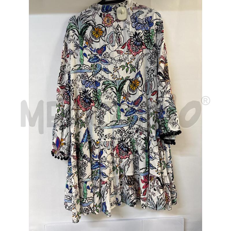 VESTITO DONNA GOLDENPOINT BIANCO FANTASIA NERO GIALLO VERDE | Mercatino dell'Usato Acerra 2
