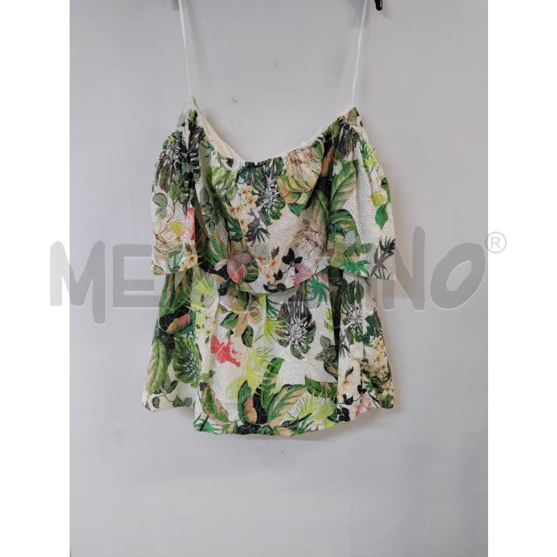 VESTITO DONNA GUESS BEIGE FOGLIE VERDI | Mercatino dell'Usato Acerra 1