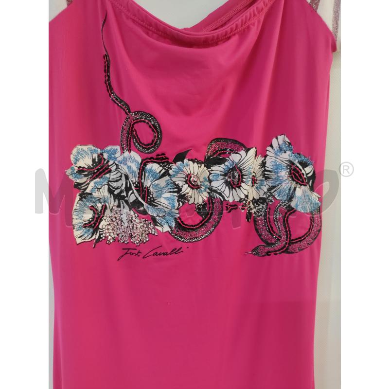 VESTITO DONNA JUST CAVALLI FUXIA FIORI BIANCHI | Mercatino dell'Usato Acerra 2