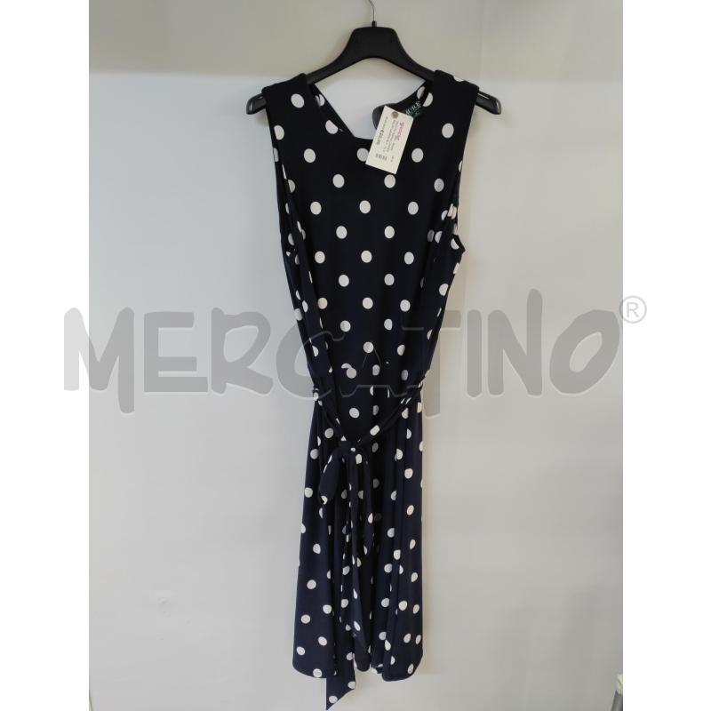 VESTITO DONNA LAUREN RALPH LAUREN BLU POIS BIANCO | Mercatino dell'Usato Acerra 1