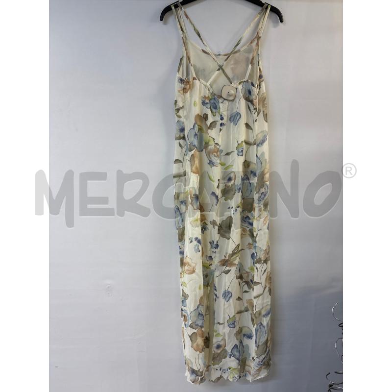 VESTITO DONNA LIUJO BEIGE FIORI BLU MARRONCINO | Mercatino dell'Usato Acerra 2