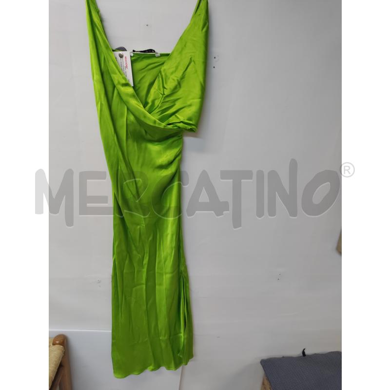 VESTITO DONNA LUNGA ZARA VERDE LUCIDO | Mercatino dell'Usato Acerra 1