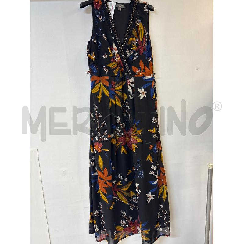 VESTITO DONNA LUNGO CAMOMILLA NERO FIORI | Mercatino dell'Usato Acerra 1