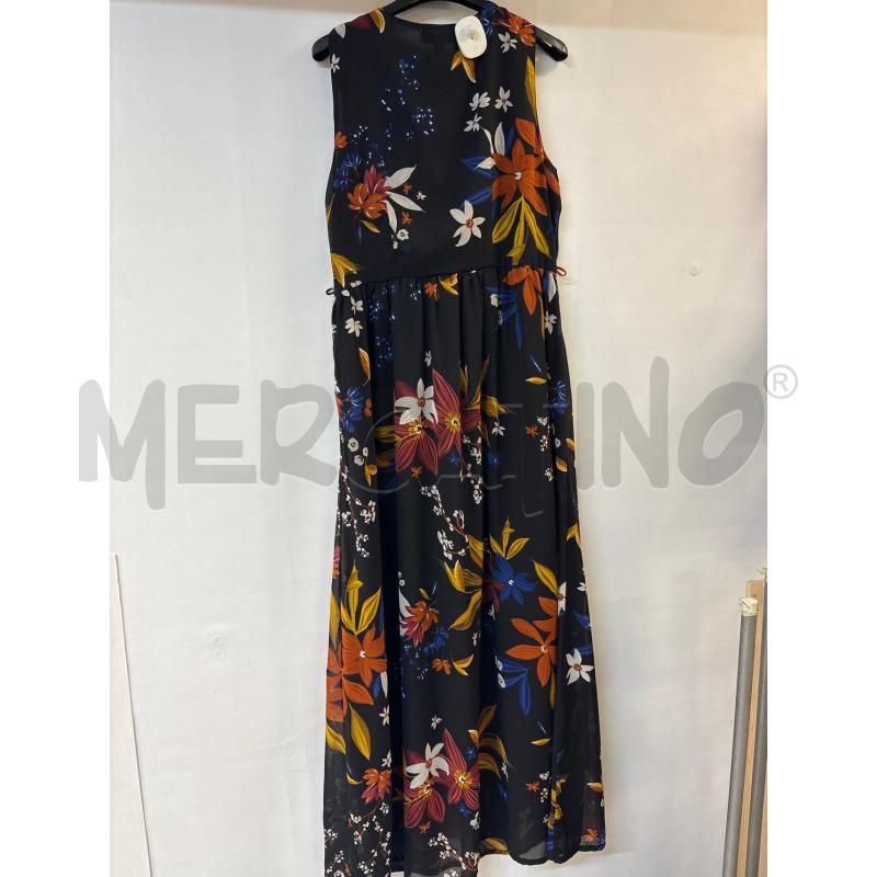 VESTITO DONNA LUNGO CAMOMILLA NERO FIORI | Mercatino dell'Usato Acerra 2