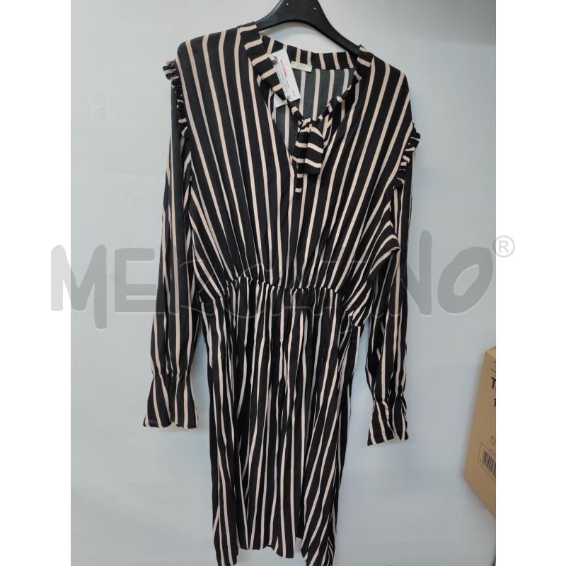 VESTITO DONNA LUNGO OLTRE RIGHE NERO ROSA | Mercatino dell'Usato Acerra 1