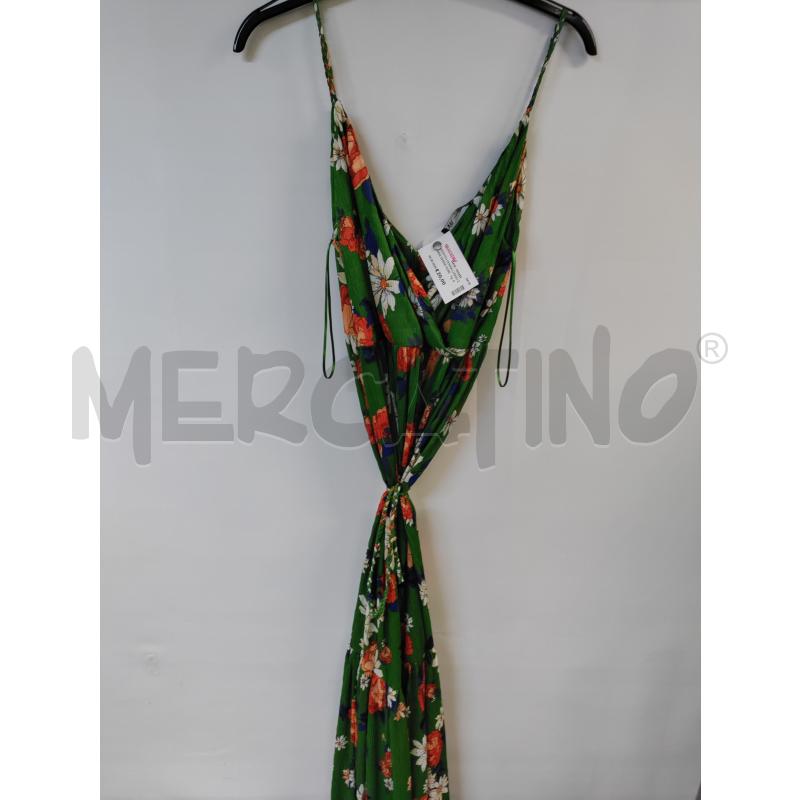 VESTITO DONNA LUNGO ZARA VERDE FIORI  | Mercatino dell'Usato Acerra 1