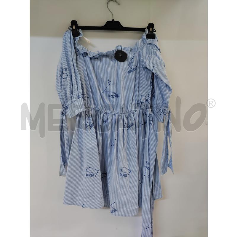 VESTITO DONNA MANGANO CELESTE BIANCO | Mercatino dell'Usato Acerra 2