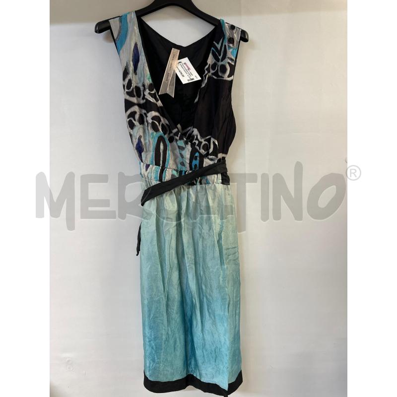 VESTITO DONNA MARIELLA ROSATI CELESTE NERO | Mercatino dell'Usato Acerra 1