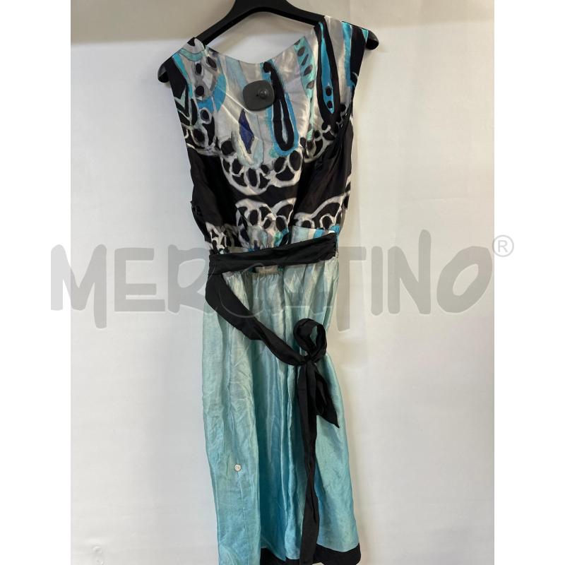 VESTITO DONNA MARIELLA ROSATI CELESTE NERO | Mercatino dell'Usato Acerra 2
