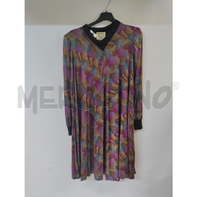 VESTITO DONNA MISSONI MARRONE VIOLA PURA SETA | Mercatino dell'Usato Acerra 1