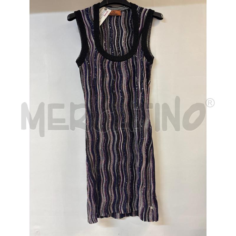 VESTITO DONNA MISSONI NERO BLU VIOLA BRILLANTINATO | Mercatino dell'Usato Acerra 1
