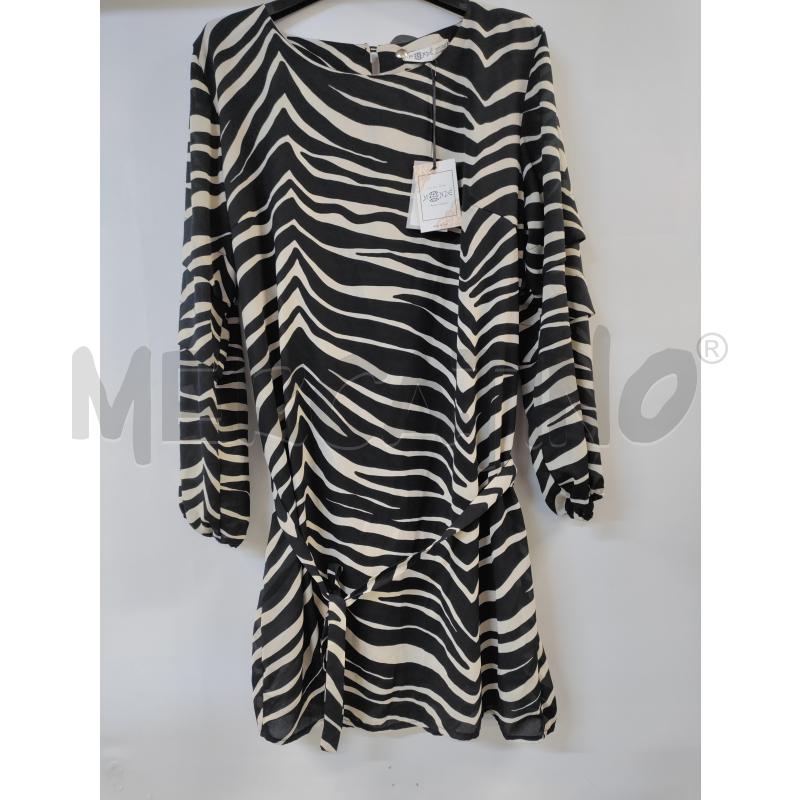 VESTITO DONNA MONDE BEIGE NERO ZEBRATO | Mercatino dell'Usato Acerra 1